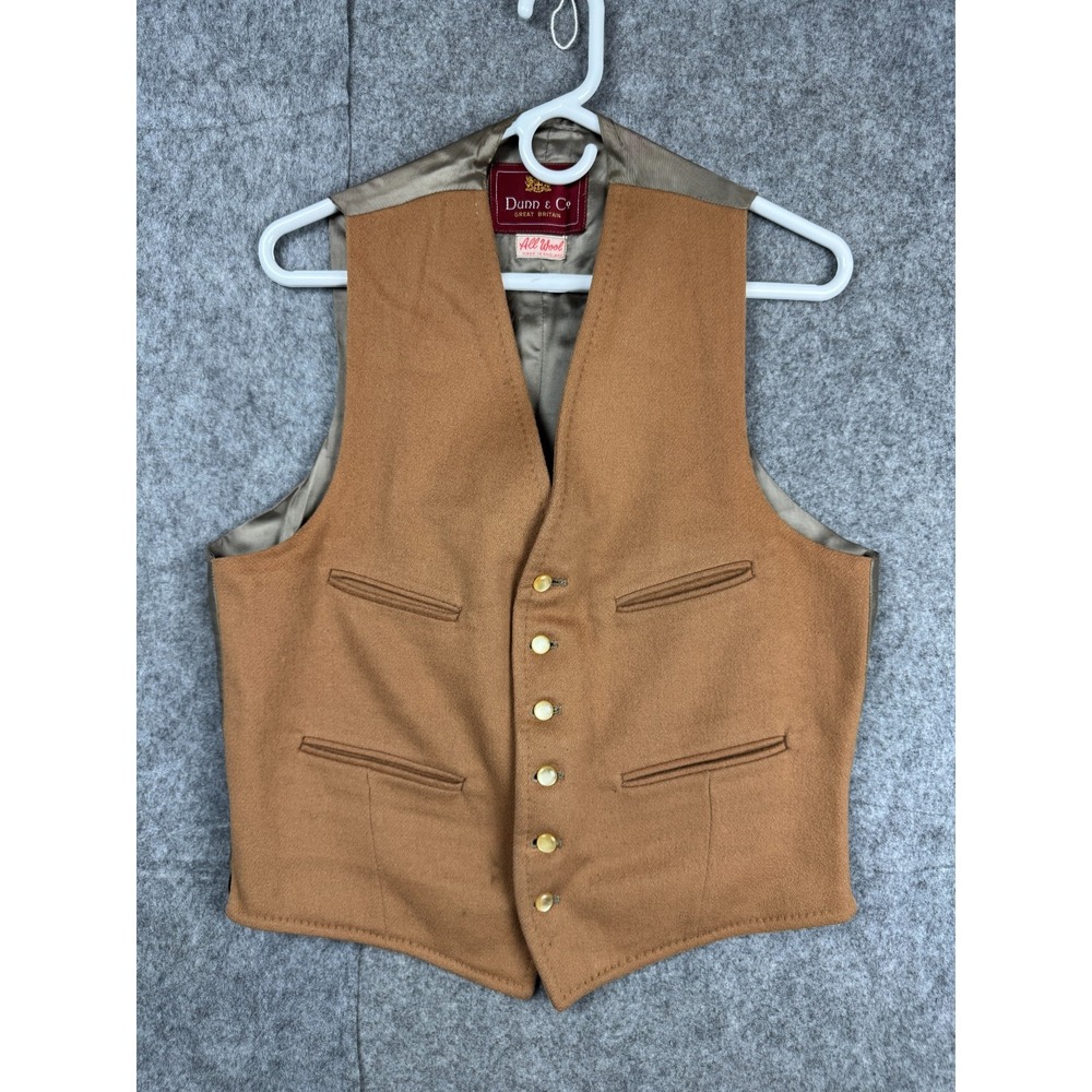 Vintage Dunn & Co Wool Vest Men's 38" (Chest) Brown 6 Button Made England